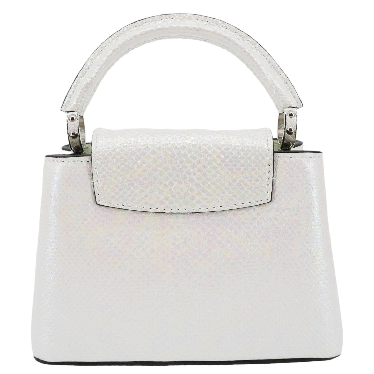 LOUIS VUITTON Capucines Mini Karung Leather Shoulder Bag White