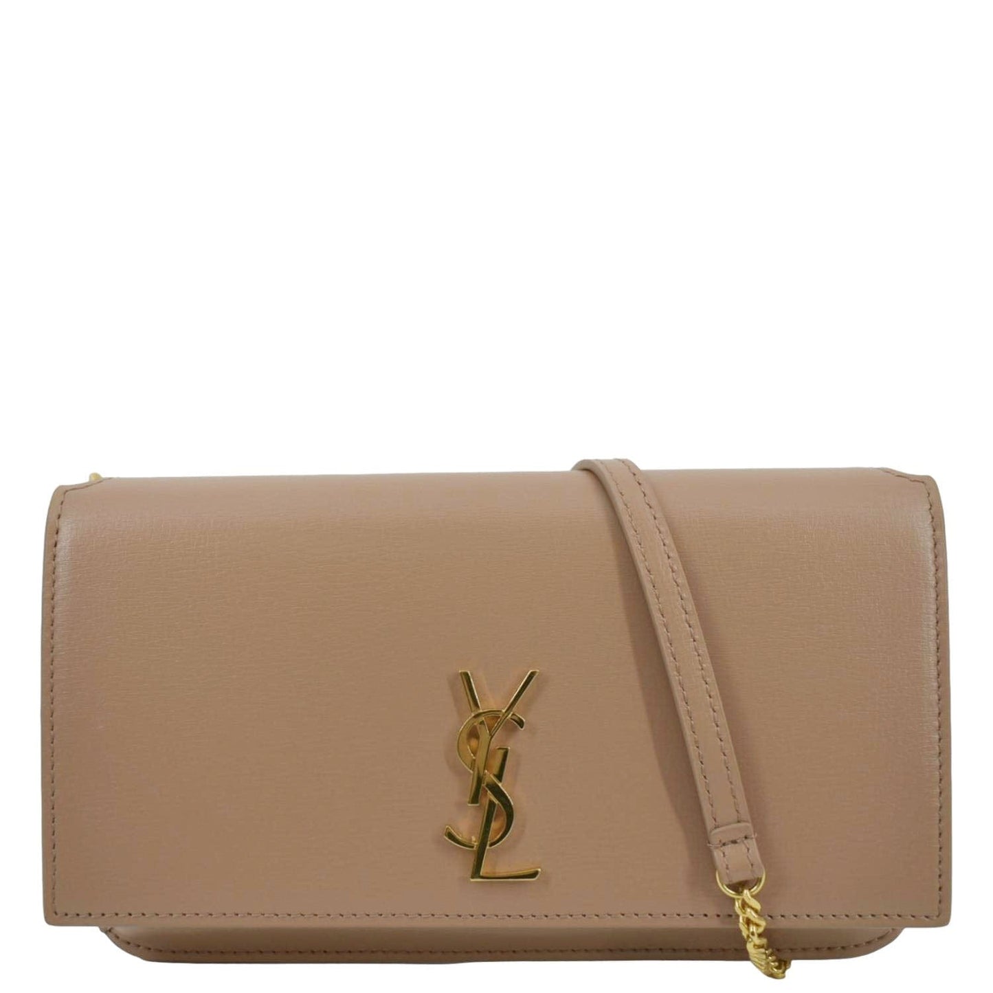 Saint Laurent Cassandre Leather Beige Shoulder Bag