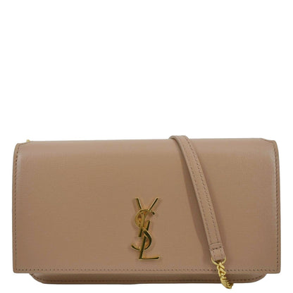 Saint Laurent Cassandre Leather Beige Shoulder Bag