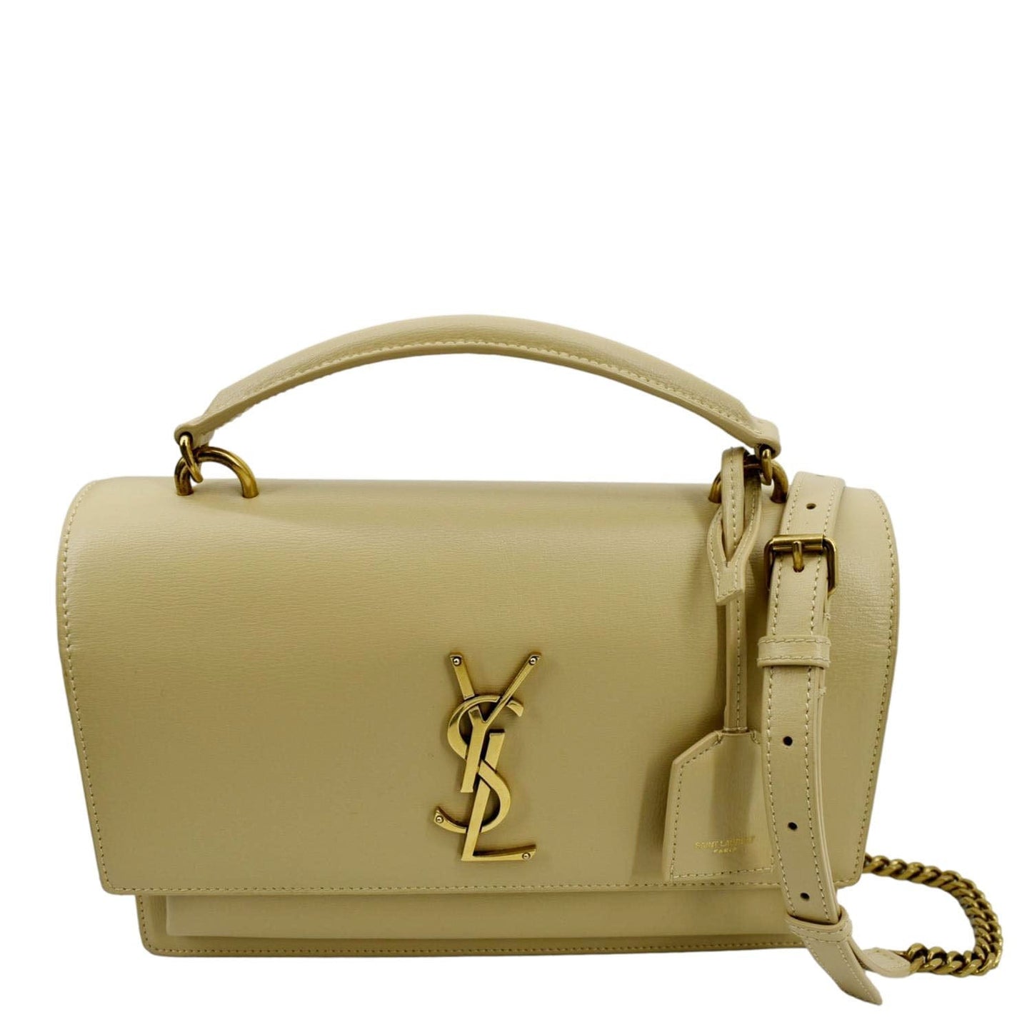 Saint Laurent Sunset Leather Beige Shoulder Bag Style 2