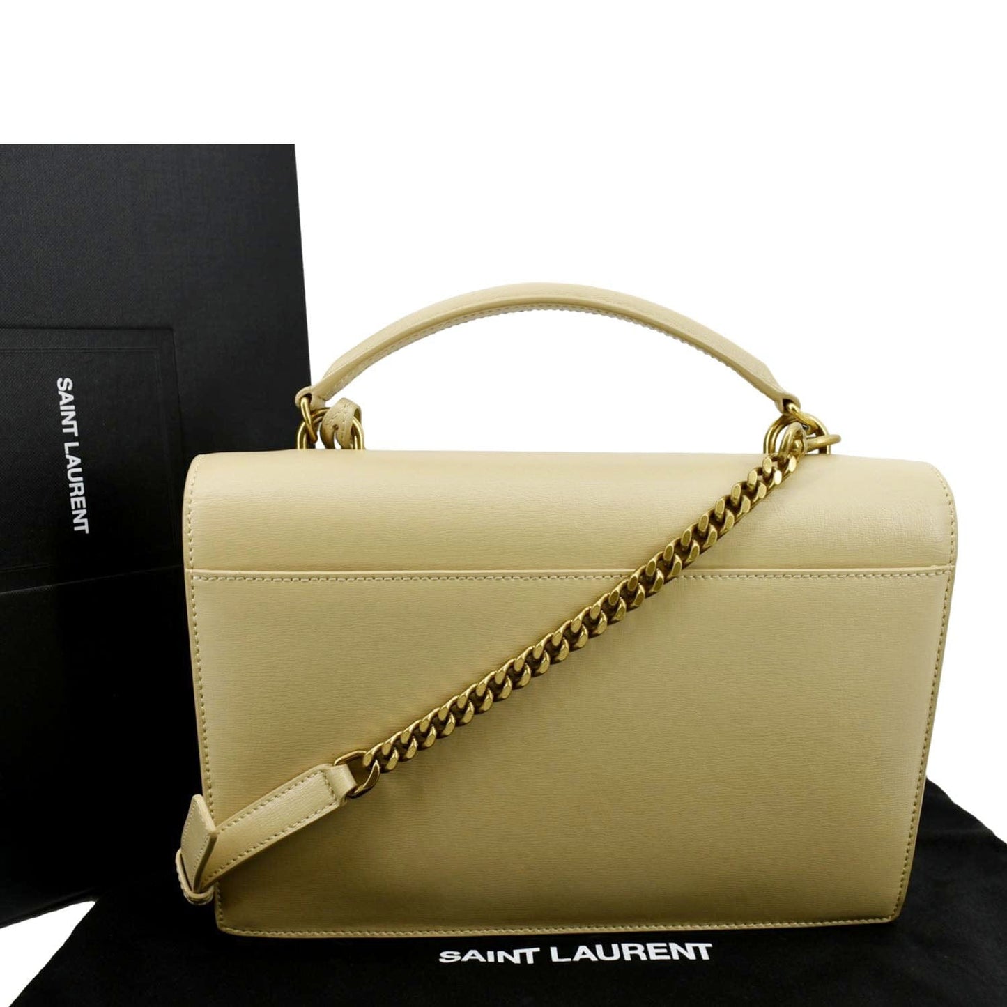 Saint Laurent Sunset Leather Beige Shoulder Bag Style 2