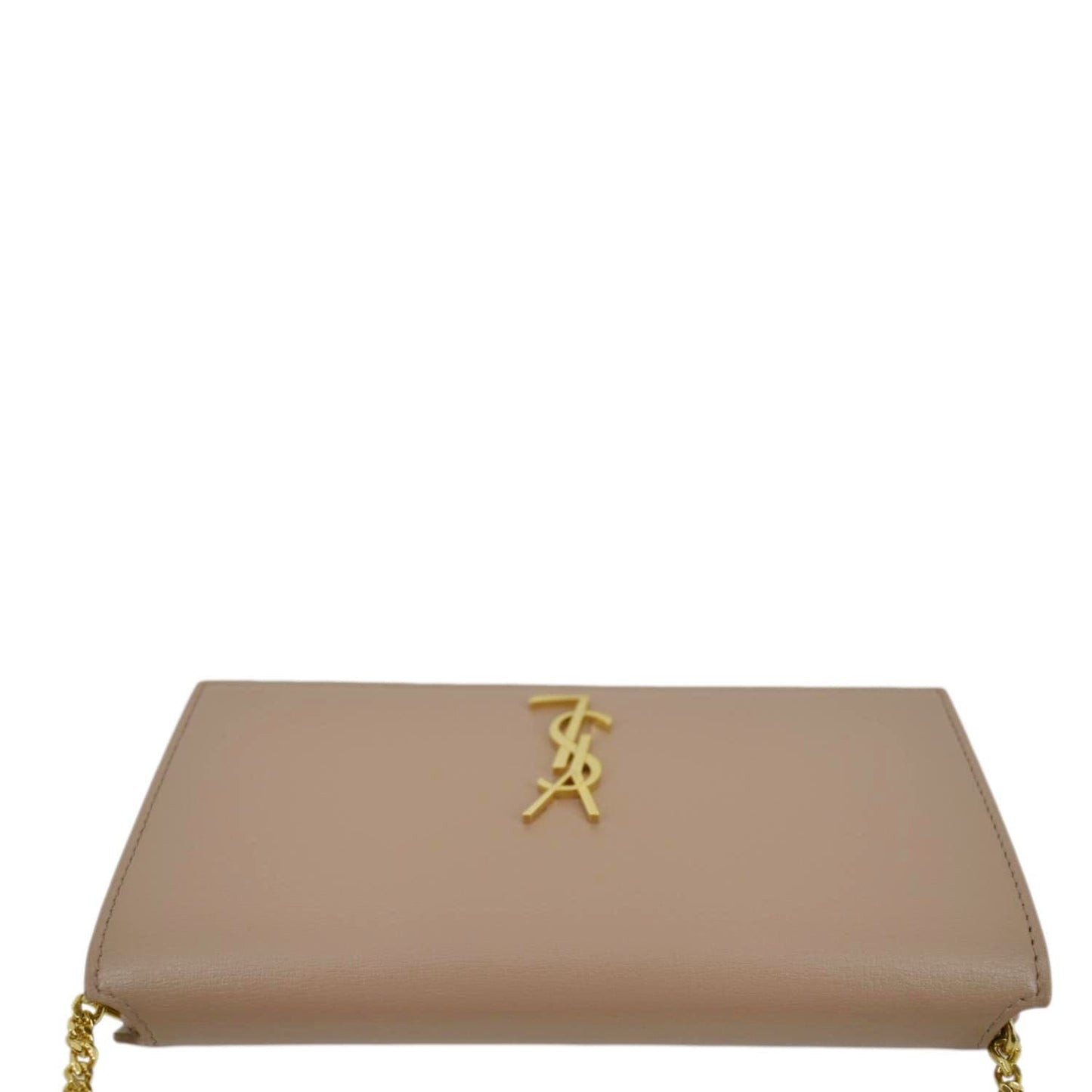 Saint Laurent Cassandre Leather Beige Shoulder Bag