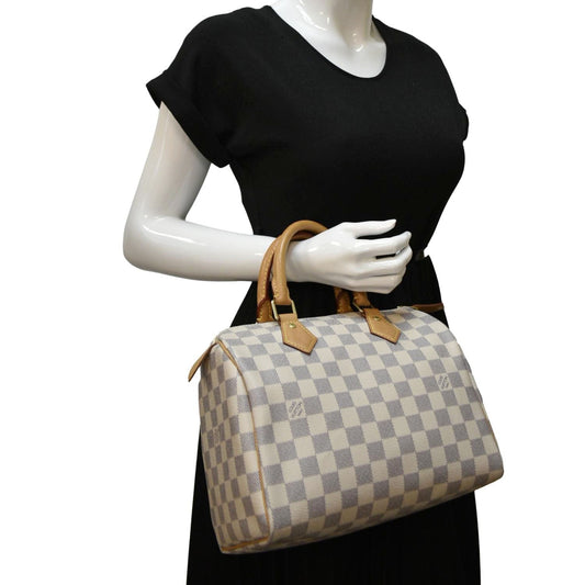 LOUIS VUITTON 25 Damier Azur Shoulder Bag White