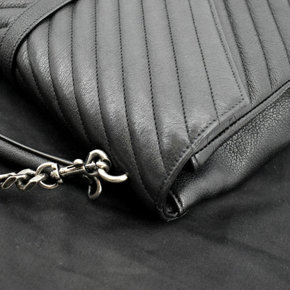Saint Laurent College Leather Black Shoulder Bag Style 3