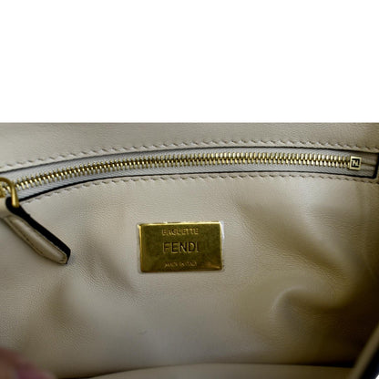 Fendi Baguette Leather Beige Shoulder Bag