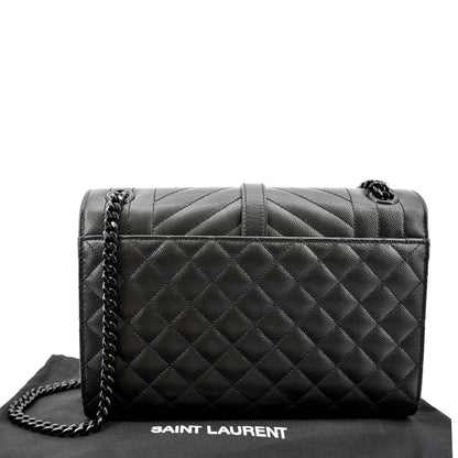 Saint Laurent Envelope Leather Black Shoulder Bag Style 15
