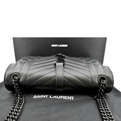 Saint Laurent Envelope Leather Black Shoulder Bag Style 15