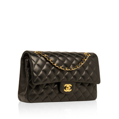 Chanel Classic Flap Lambskin Black Shoulder Bag Style 146