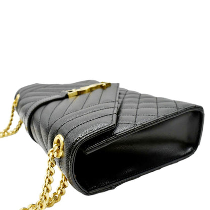Saint Laurent Envelope Leather Black Shoulder Bag Style 17