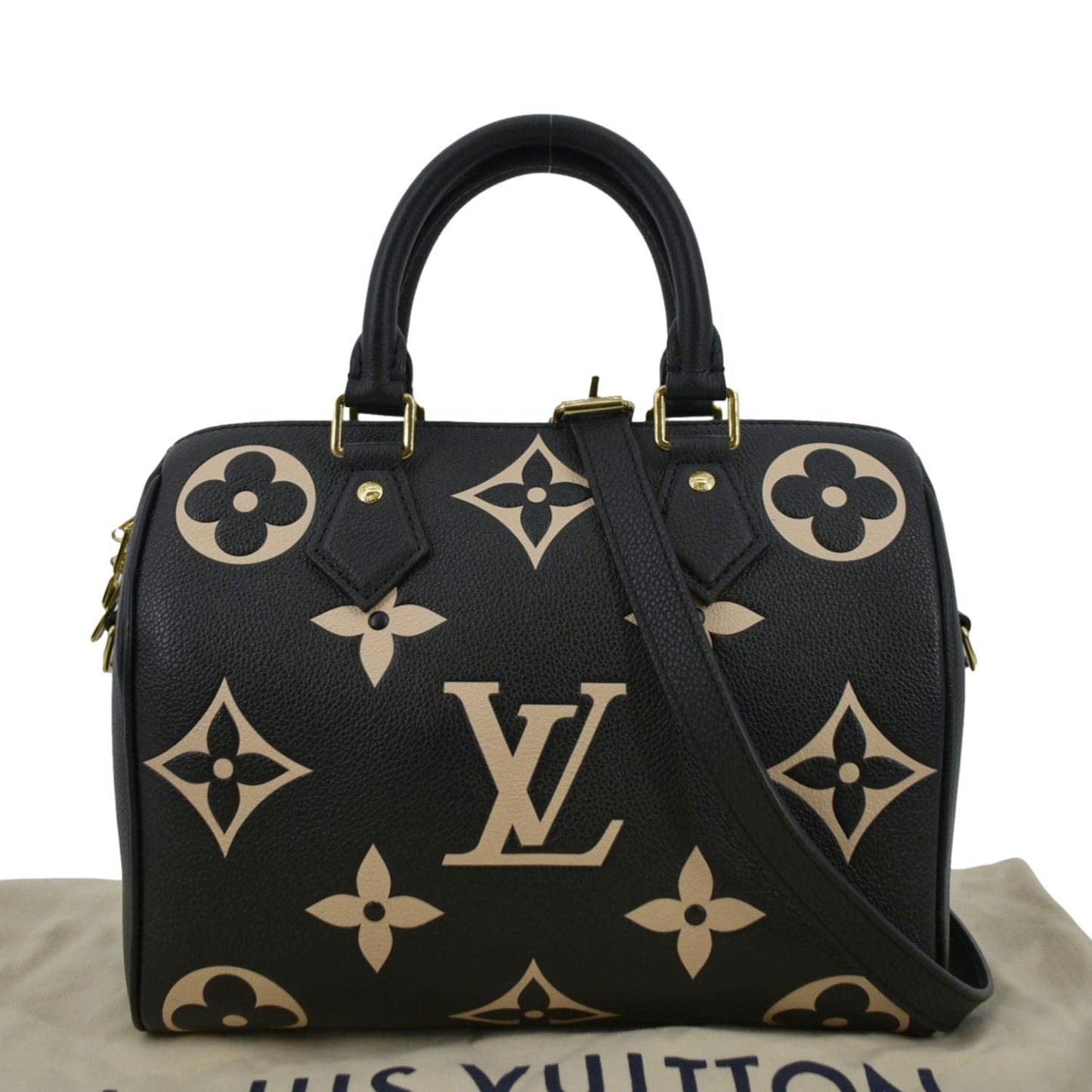 LOUIS VUITTON 25 Bandouliere Monogram Empreinte Leather Crossbody Bag Bicolor