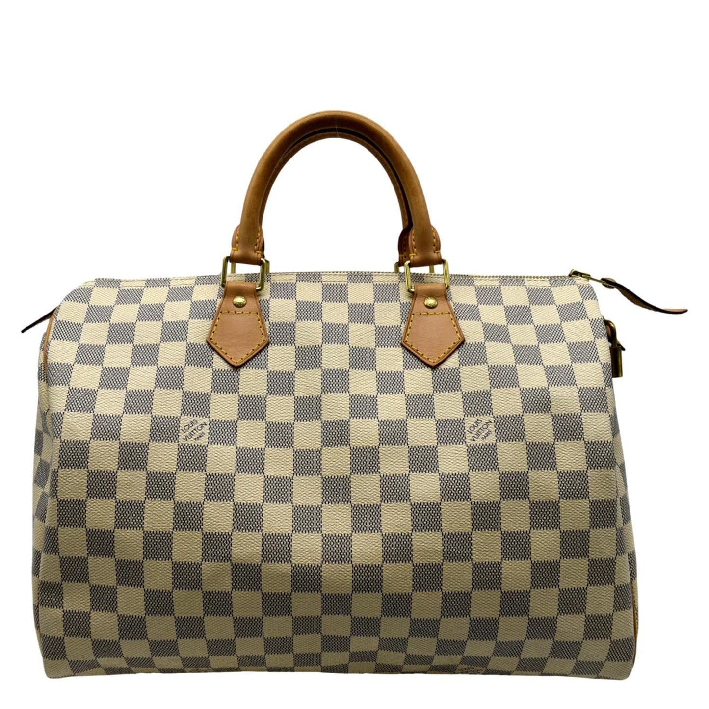 LOUIS VUITTON 35 Damier Azur Satchel Bag White