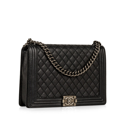Chanel Boy Bag Quilted Black Shoulder Bag Quilted