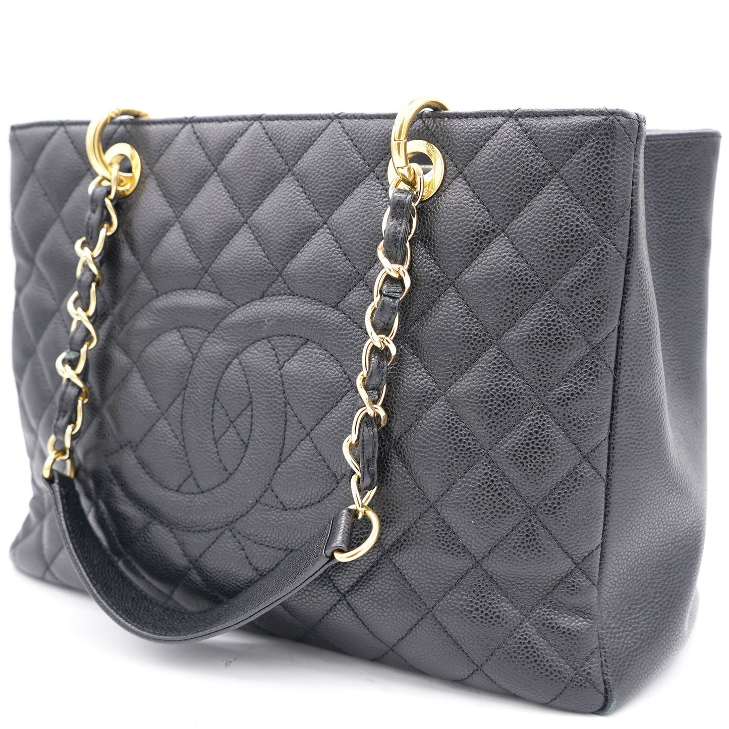 Chanel Black Quilted Caviar Leather Grand Shopper Tote