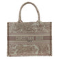CHRISTIAN DIOR Book Toile de Jouy Motif Embroidery Canvas Tote Bag Pink