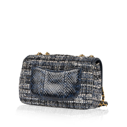 Chanel Tweed Gold Shoulder Bag Tweed