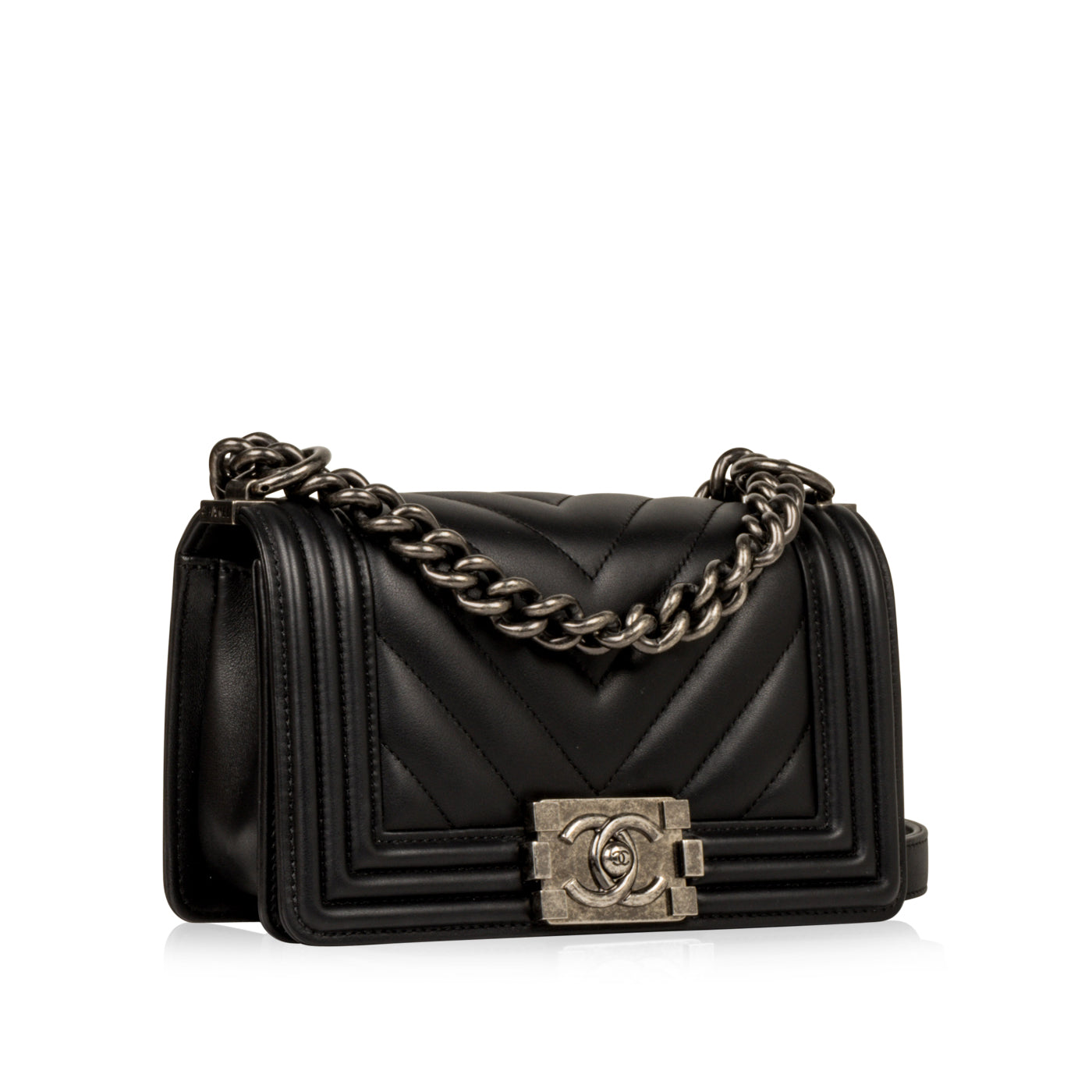 Chanel Boy Bag Lambskin Black Shoulder Bag Style 73