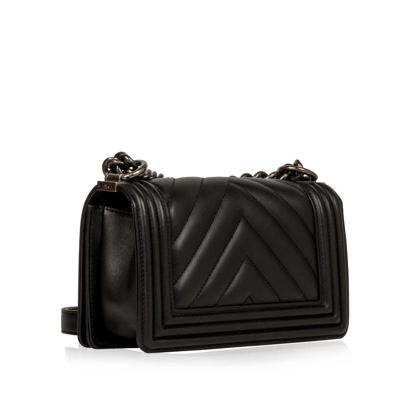 Chanel Boy Bag Lambskin Black Shoulder Bag Style 73