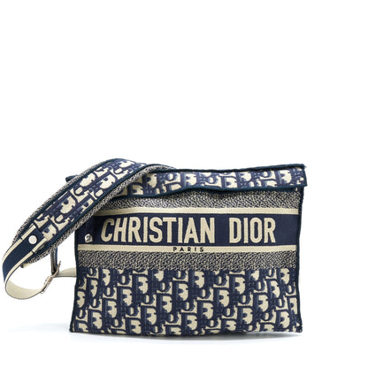 Dior Crossbody Messenger Purse Blue Oblique Canvas