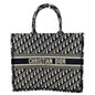 CHRISTIAN DIOR Large Book Oblique Embroidered Canvas Tote Bag Multicolor