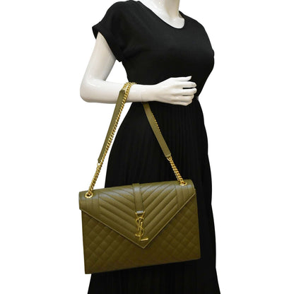 Saint Laurent Envelope Leather Red Shoulder Bag Style 11