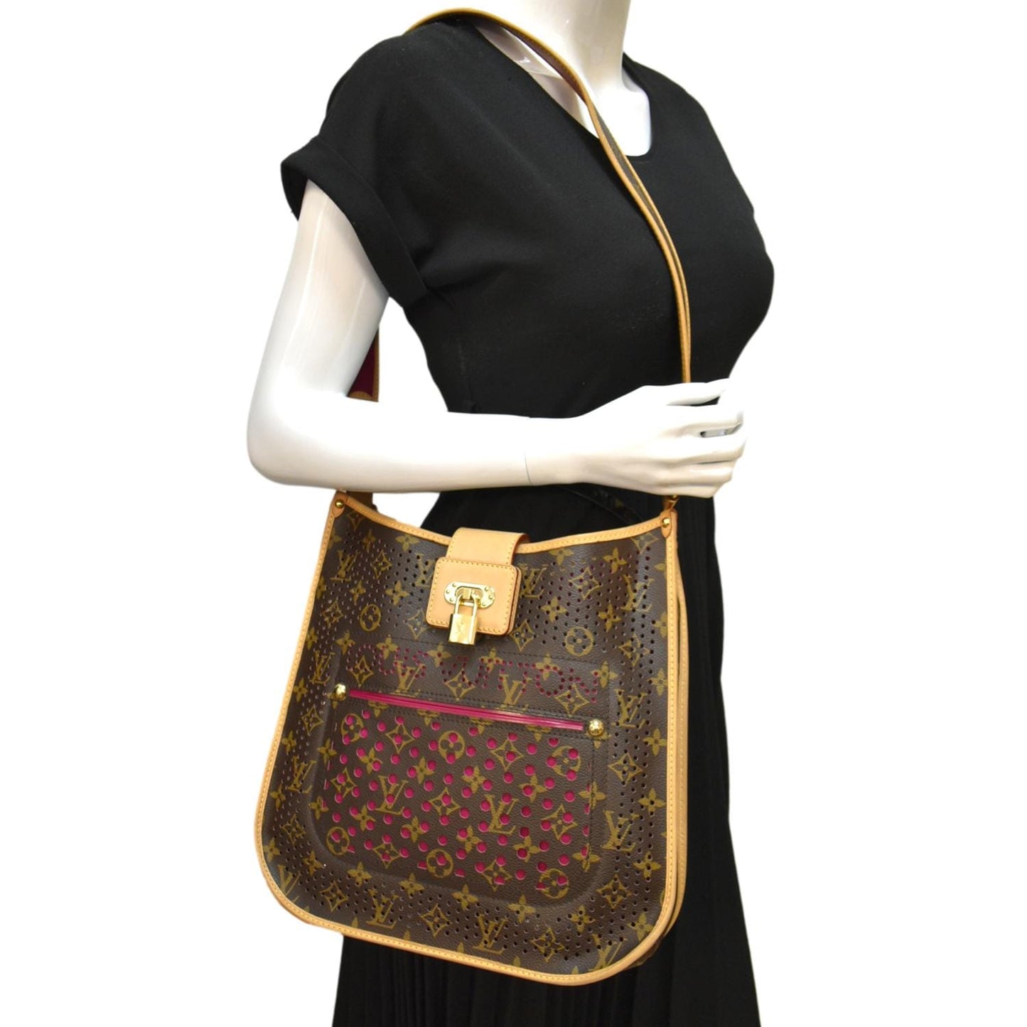 LOUIS VUITTON Perforated M tte Monogram Canvas Crossbody Bag Brown