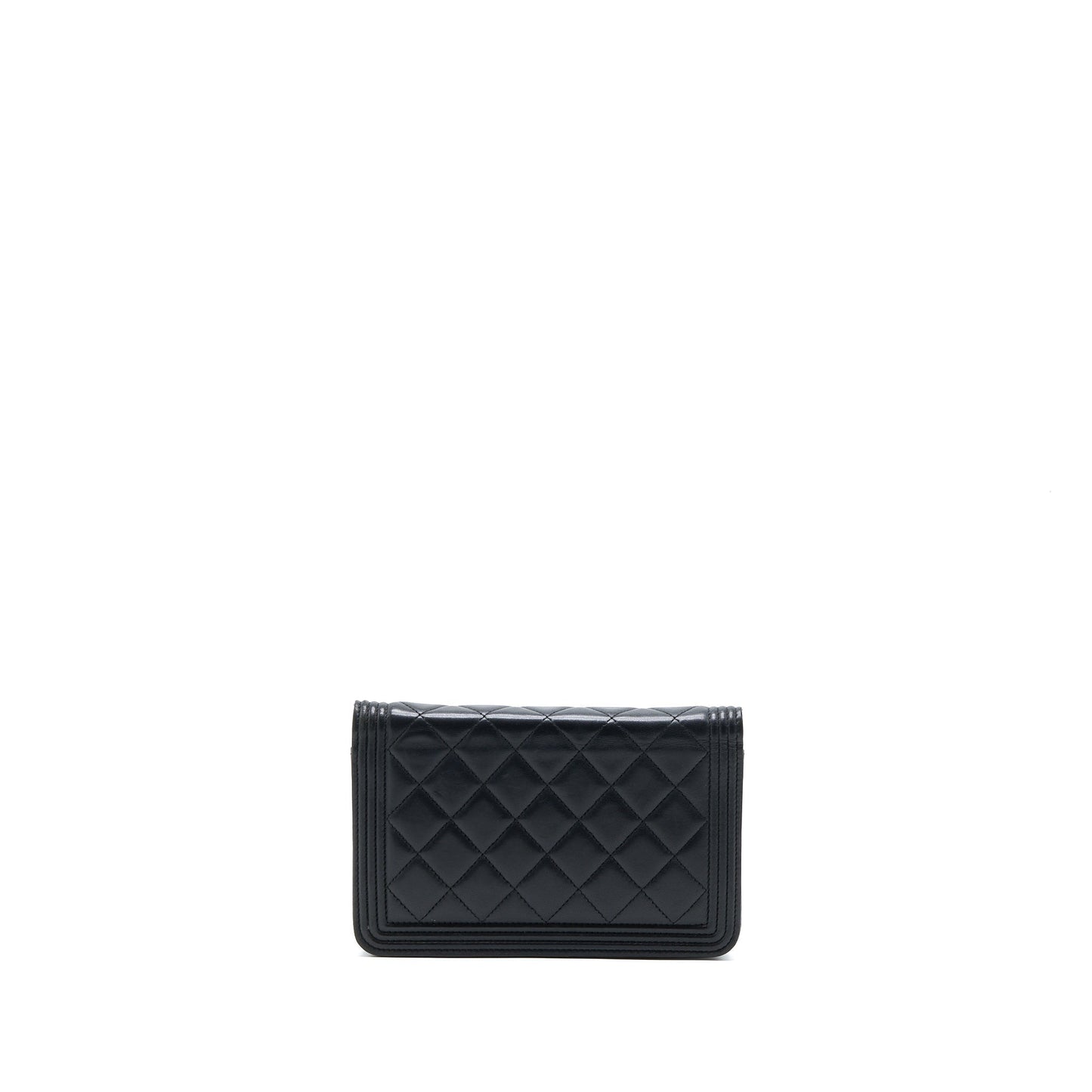 Chanel Boy Wallet On Chain Lambskin Black SHW
