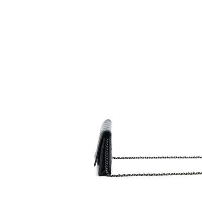 Chanel Boy Wallet On Chain Lambskin Black SHW