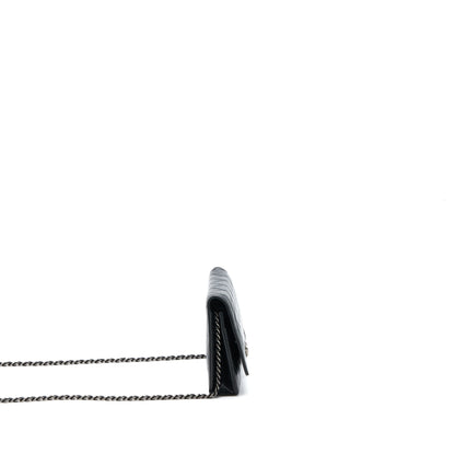 Chanel Boy Wallet On Chain Lambskin Black SHW