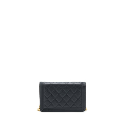 Chanel Boy Caviar Black Chain Crossbody