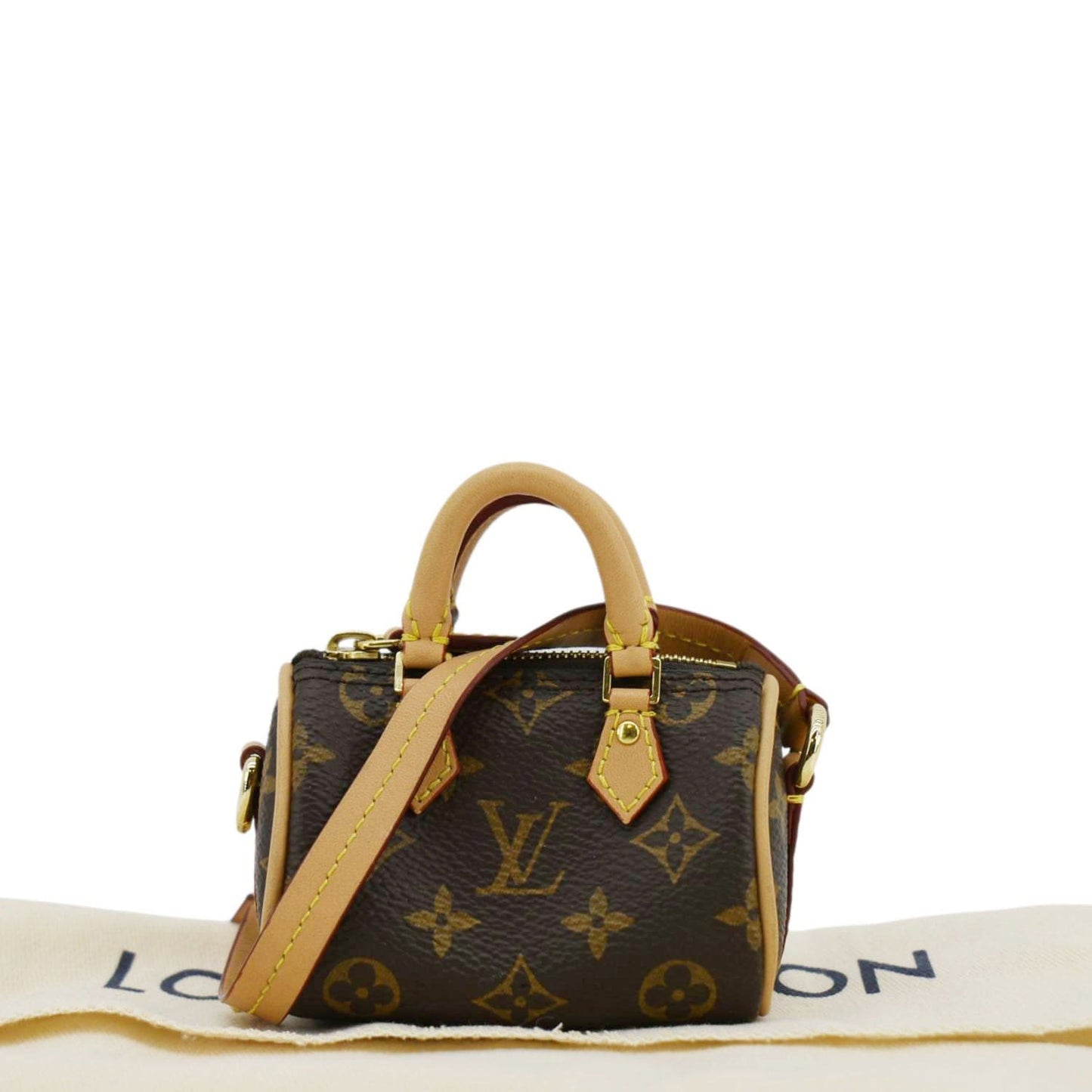 LOUIS VUITTON Monogram Canvas Bag Charm Brown