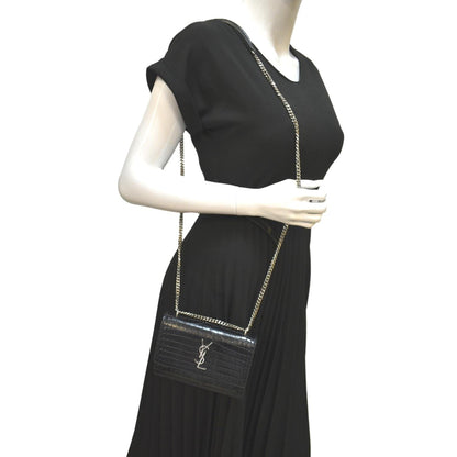Saint Laurent Sunset Leather Black Crossbody
