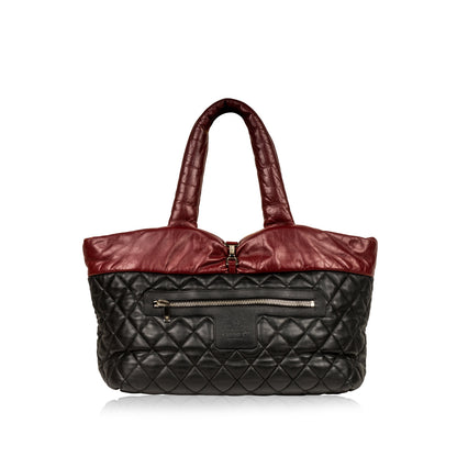 Chanel Shopping Tote Lambskin Black Tote Bag Lambskin