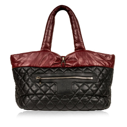 Chanel Shopping Tote Lambskin Black Tote Bag Lambskin