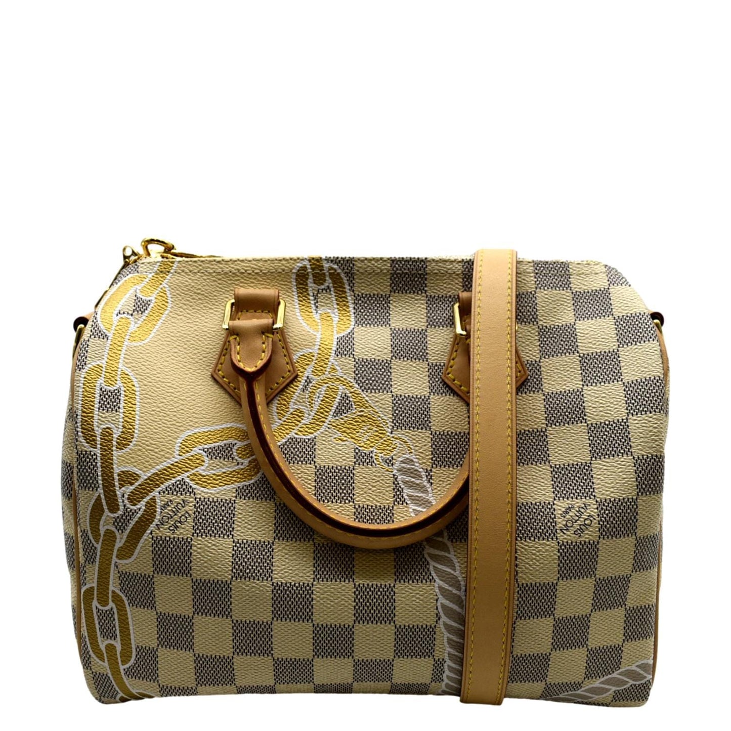 LOUIS VUITTON Nautical 25 Bandouliere Damier Azur Shoulder Bag White