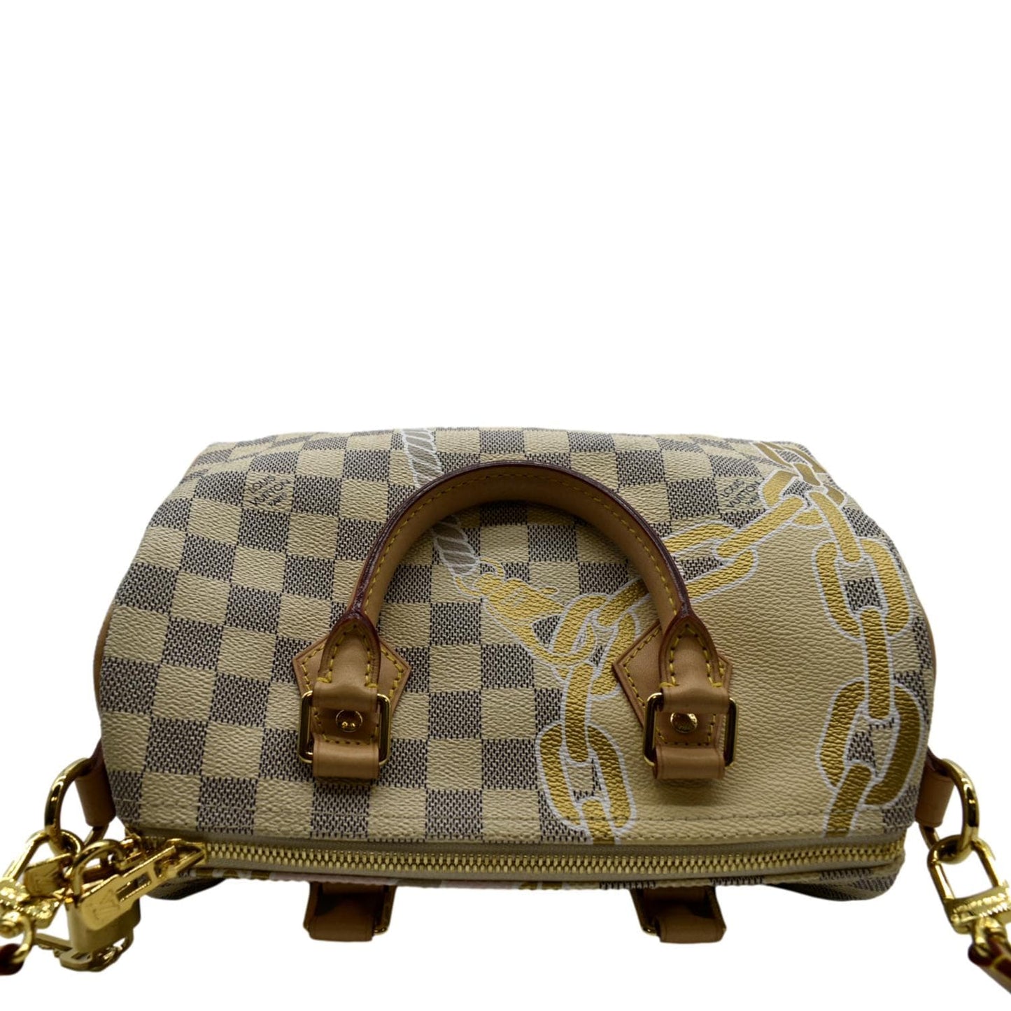 LOUIS VUITTON Nautical 25 Bandouliere Damier Azur Shoulder Bag White