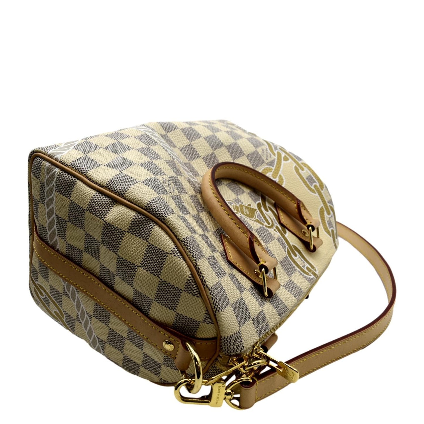 LOUIS VUITTON Nautical 25 Bandouliere Damier Azur Shoulder Bag White