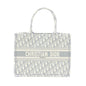 Dior Medium Book Tote Dior Oblique Embroidery Canvas Grey