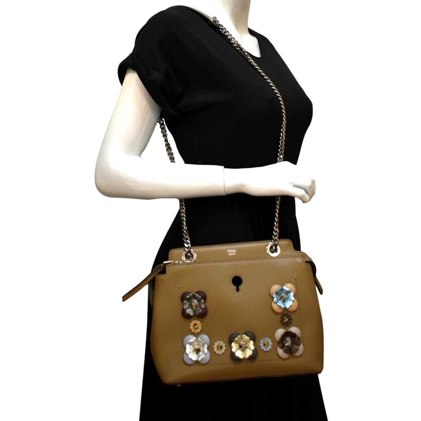 Fendi Dotcom Leather Red Shoulder Bag Leather