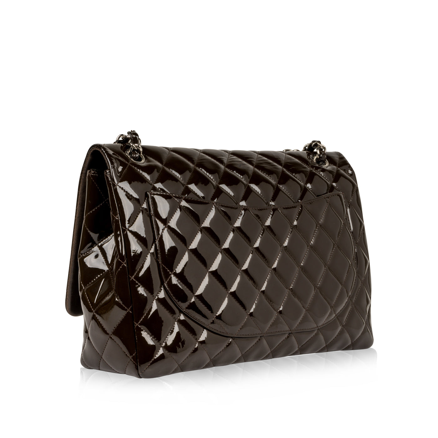 Chanel Classic Flap Patent Leather Brown Shoulder Bag Patent Leather