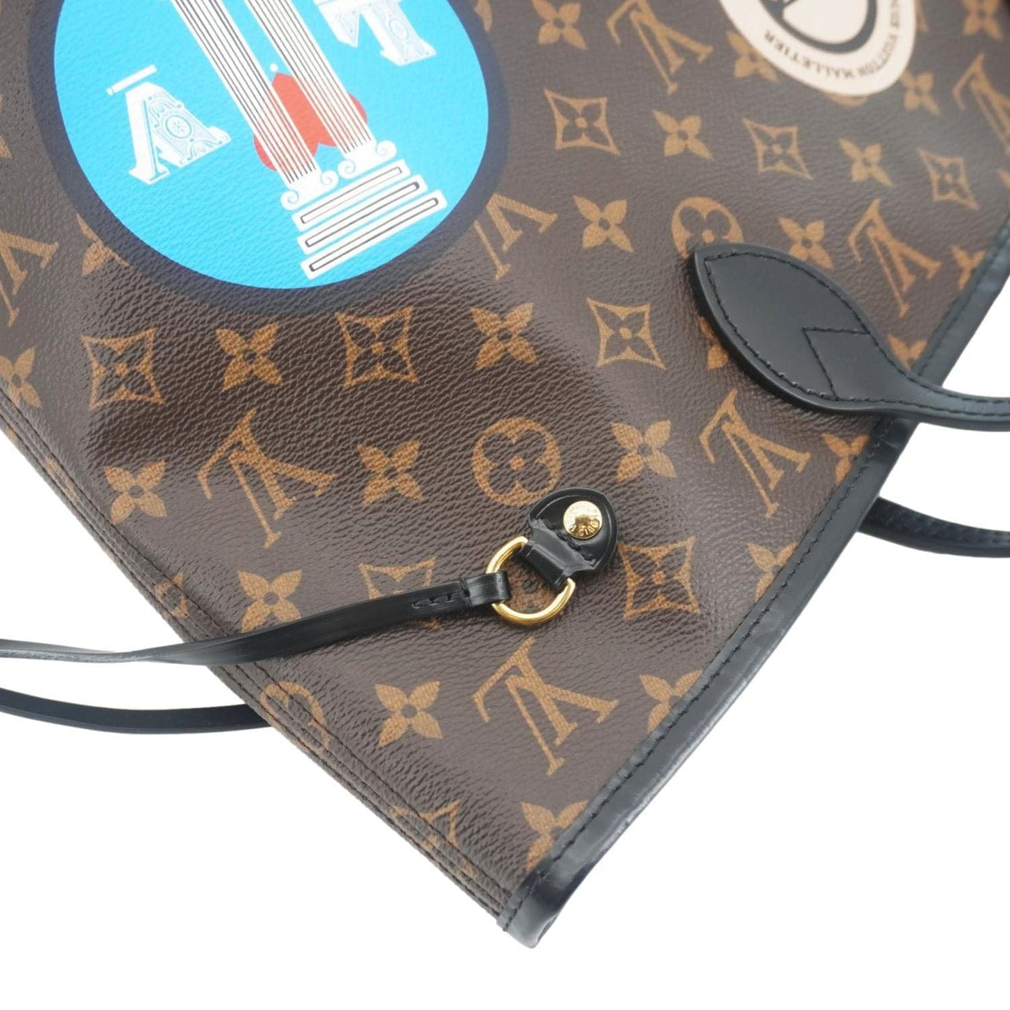LOUIS VUITTON Neverfull MM World Tour Monogram Canvas Tote Shoulder Bag Brown
