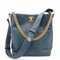 Chanel Button Up Hobo Quilted Calfskin with Grosgrain Small Shoulder Bag