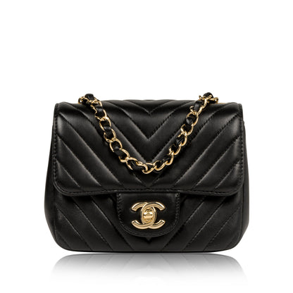 Chanel Classic Flap Lambskin Black Shoulder Bag Style 341