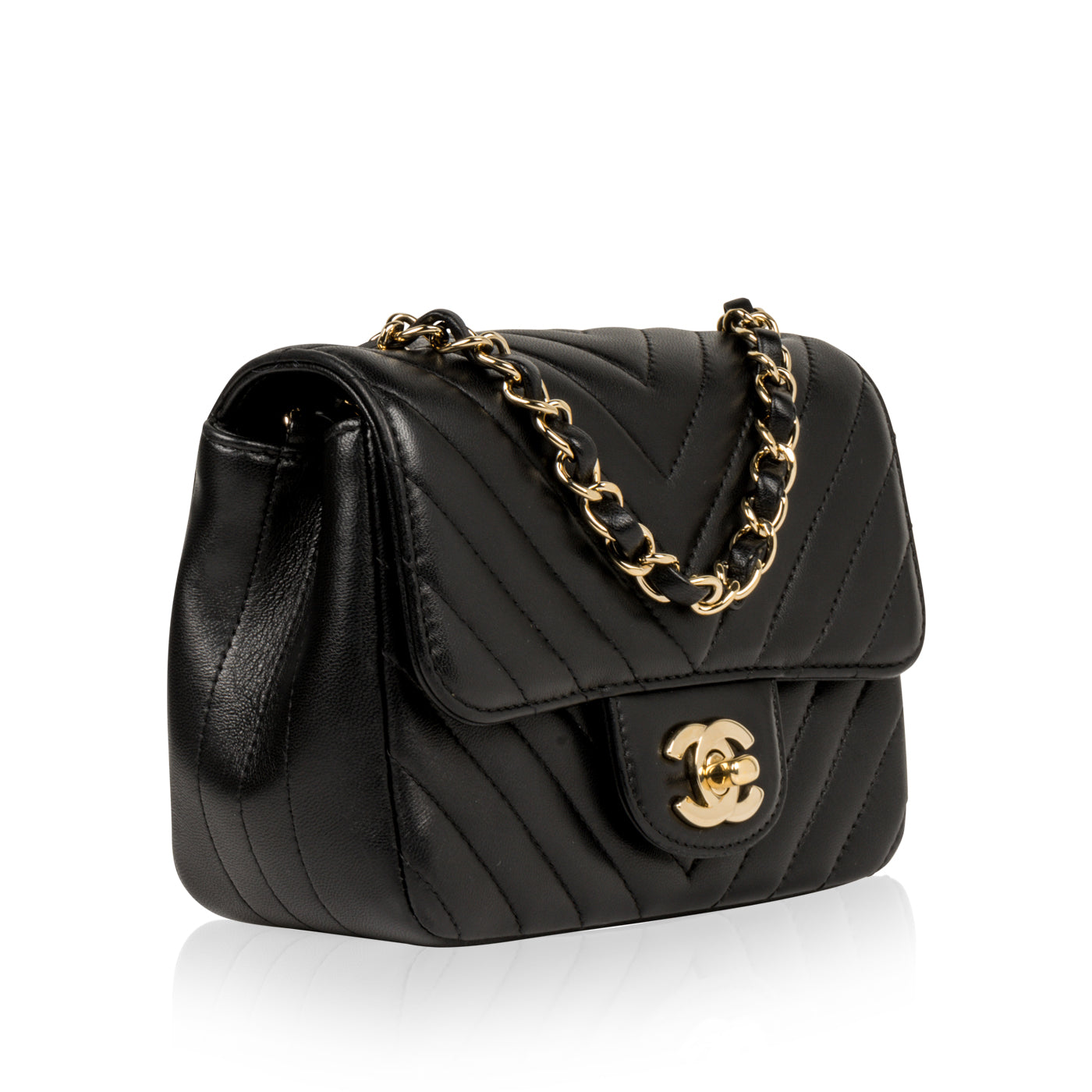 Chanel Classic Flap Lambskin Black Shoulder Bag Style 341