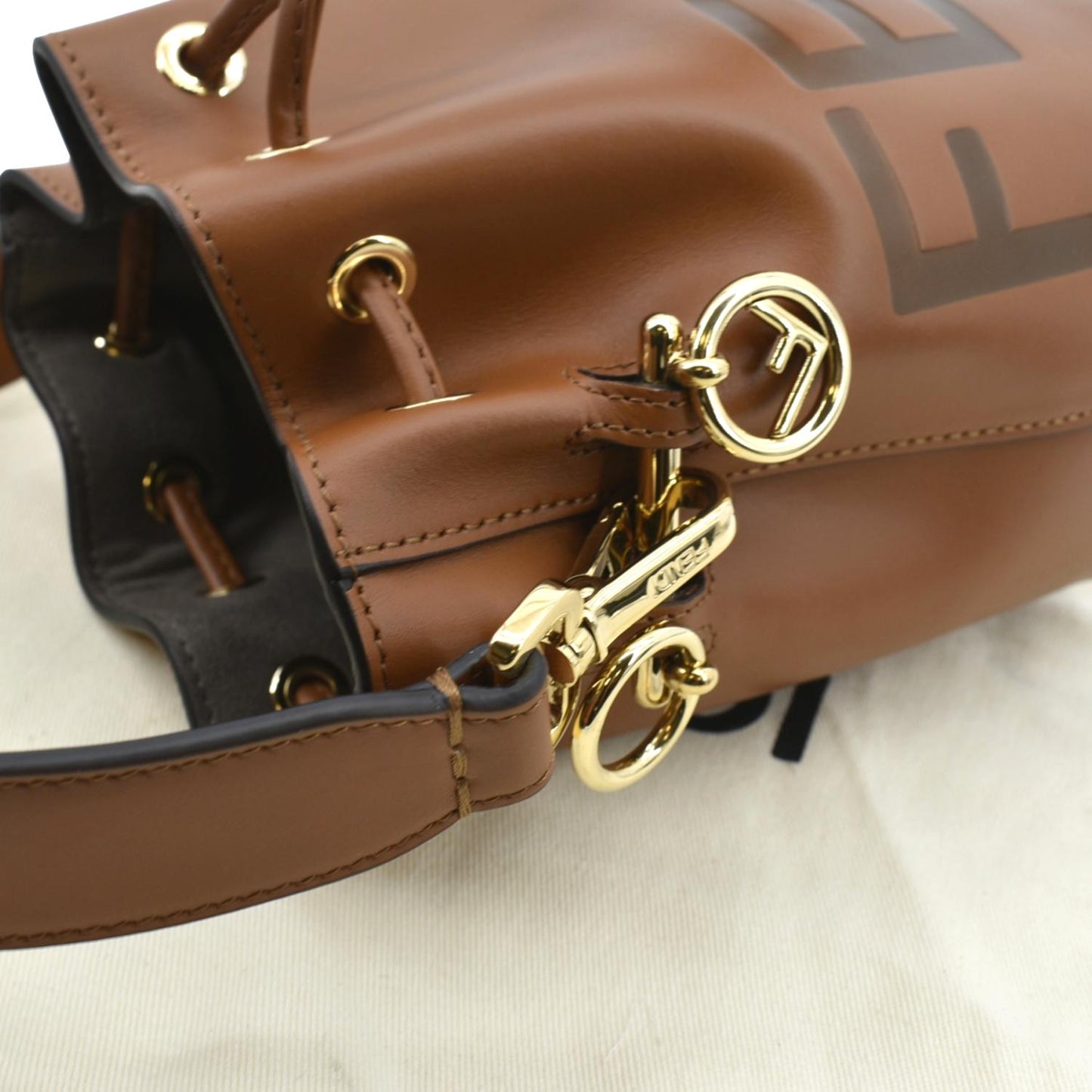 Fendi Mon Tresor Leather Brown Crossbody Leather