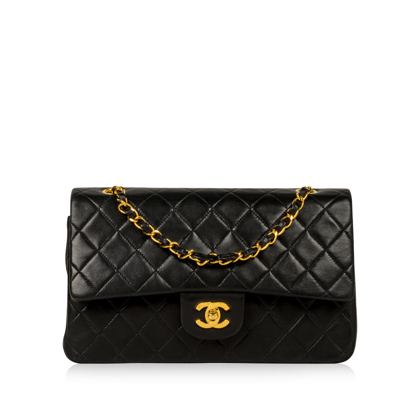 Chanel Classic Flap Lambskin Black Shoulder Bag Style 150