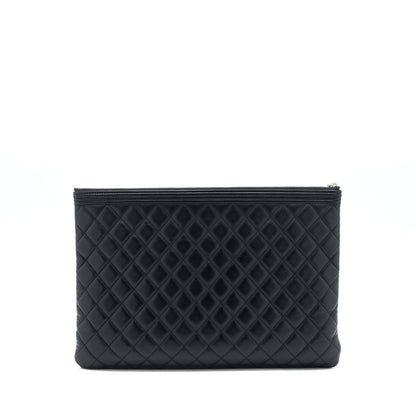 Chanel Boy Clutch Lambskin Black SHW
