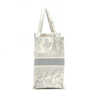 Dior Medium Dior Book Tote Grey Toile De Jouy Embroidery