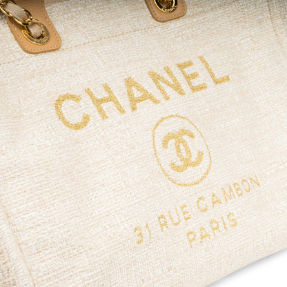Chanel Deauville Canvas Black Tote Bag