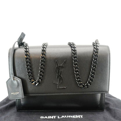 Saint Laurent Sunset Leather Black Shoulder Bag Style 8