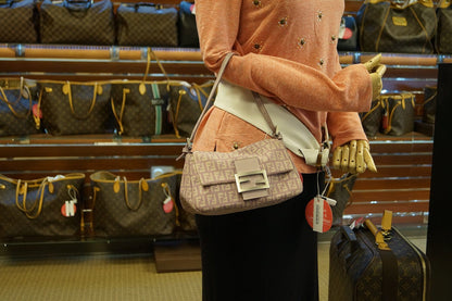 Fendi Baguette Zucchino Red Shoulder Bag Style 21